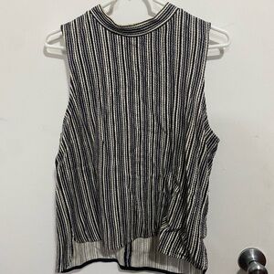 Madewell Navy & Cream Vertical Stripe Sleeveless Knit Tank